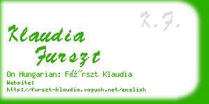 klaudia furszt business card